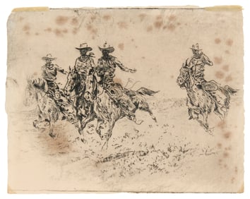 Edward Borein (1872-1945), "Race to the Wagon, No. 2"