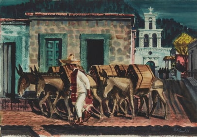 Phil Paradise (1905-1997), "Going to the Market, Mexico"