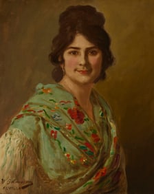 Vicente Barreira (1887-1957), Portrait of a Spanish woman