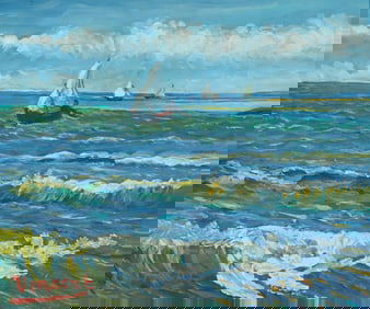 Paul Saltarelli (1955-2019), "Seascape (1888)," after Vincent Van Gogh, 1998