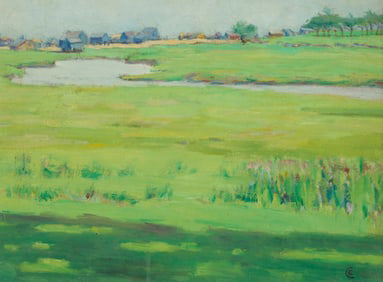 Attributed to Edouard Marcel Charriere (1892-1920), "Marsh Land"