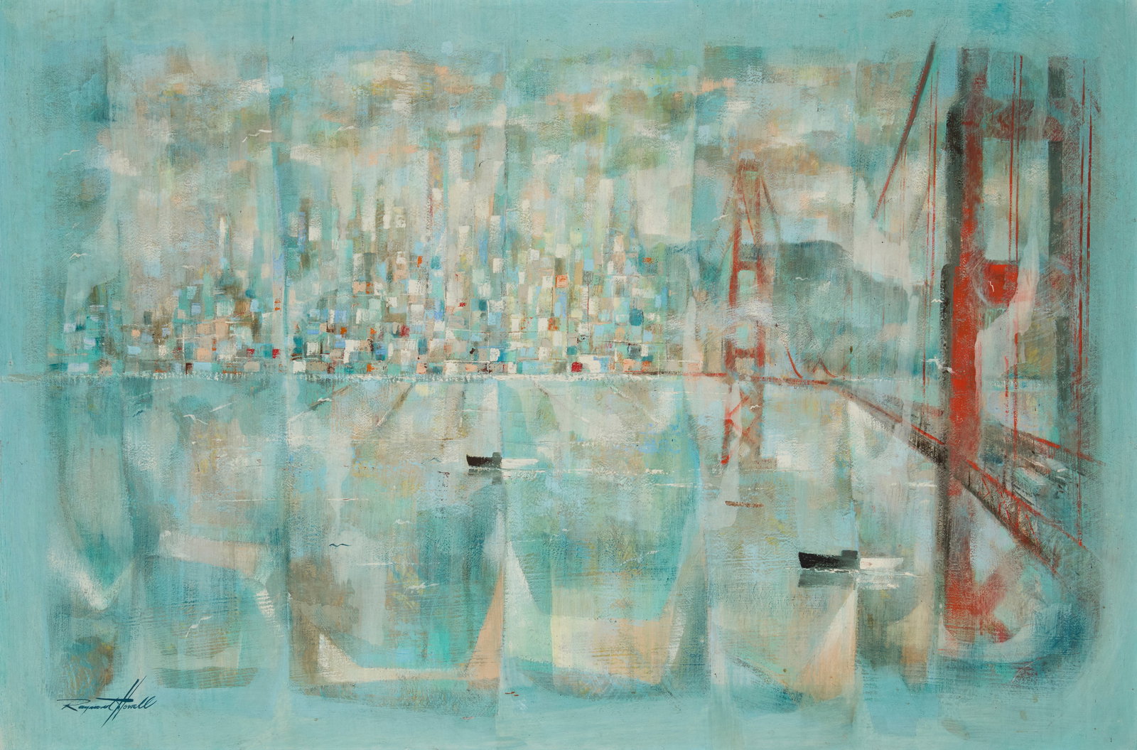 Raymond Howell (1927-2002), San Francisco skyline with the Golden Gate Bridge (1 of 5)