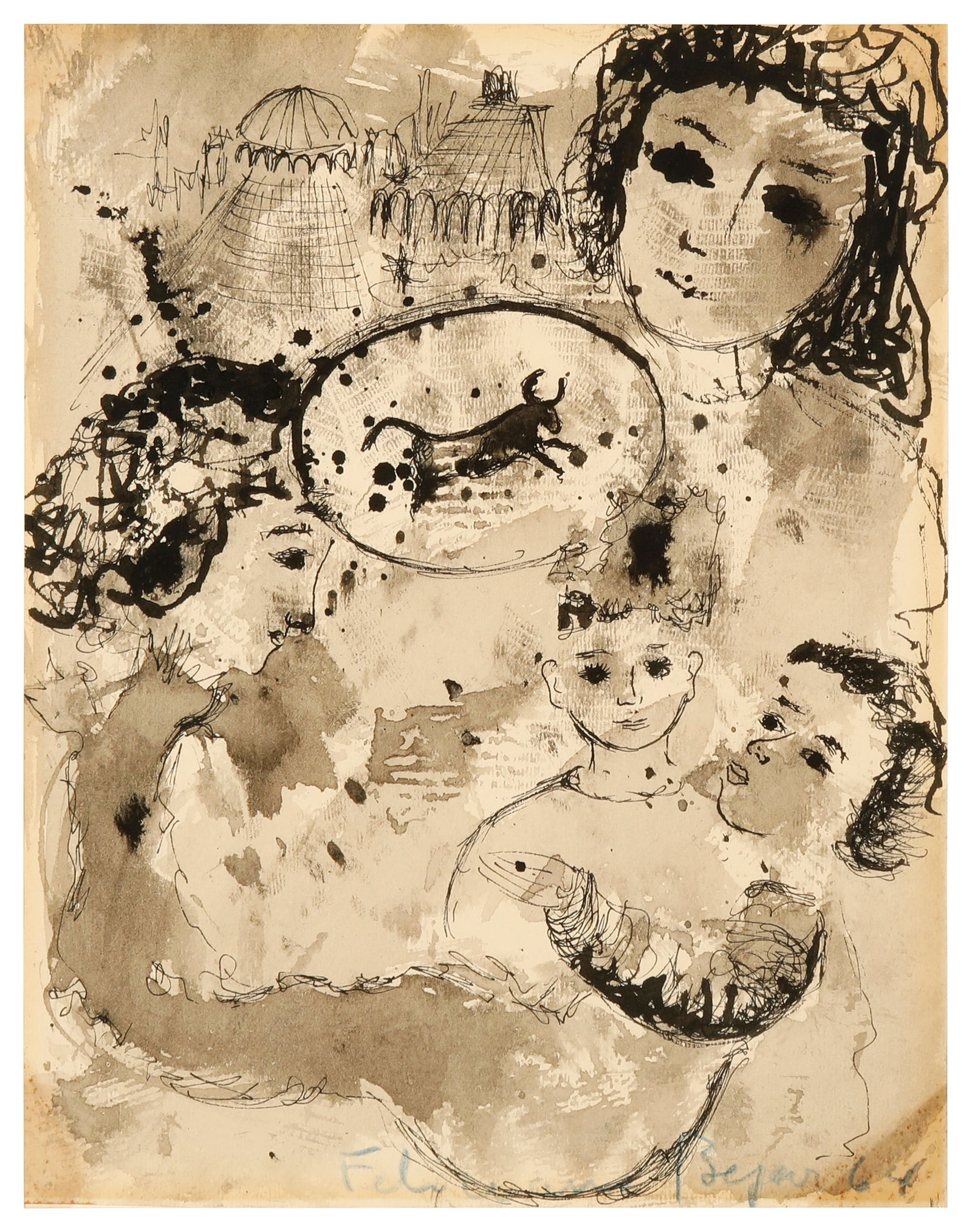 Feliciano Bejar (1920-2007), Figurative abstraction, 1964 (1 of 6)