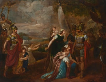 After Henry Singleton (1766-1839), "Paix signee entre Romulus, Roi de Rome et Tatius, Roi des Cures"