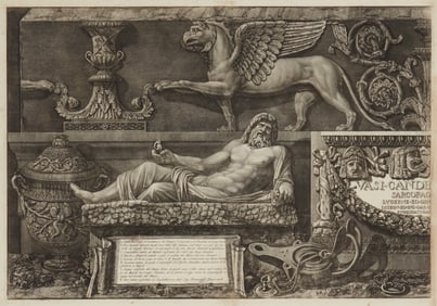 Giovanni Battista Piranesi (1720-1778), Left-half of the title page for "Vasi Candelabri Cippi