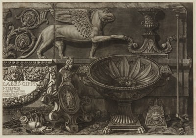 Giovanni Battista Piranesi (1720-1778), Right-half of the title page for "Vasi Candelabri Cippi