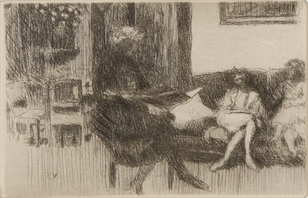 …douard Vuillard (1868-1940), "Interieur au Canape," circa 1930