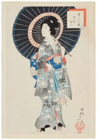 Toyohara Chikanobu (1838-1912), "Seika Haeri," from "The Fashions of the East," 1896
