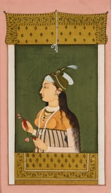 A Mughal-style portrait of a lady