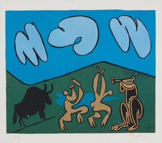 After Pablo Picasso (1881-1973), After "Bacchanale au taureau noir" of 1959