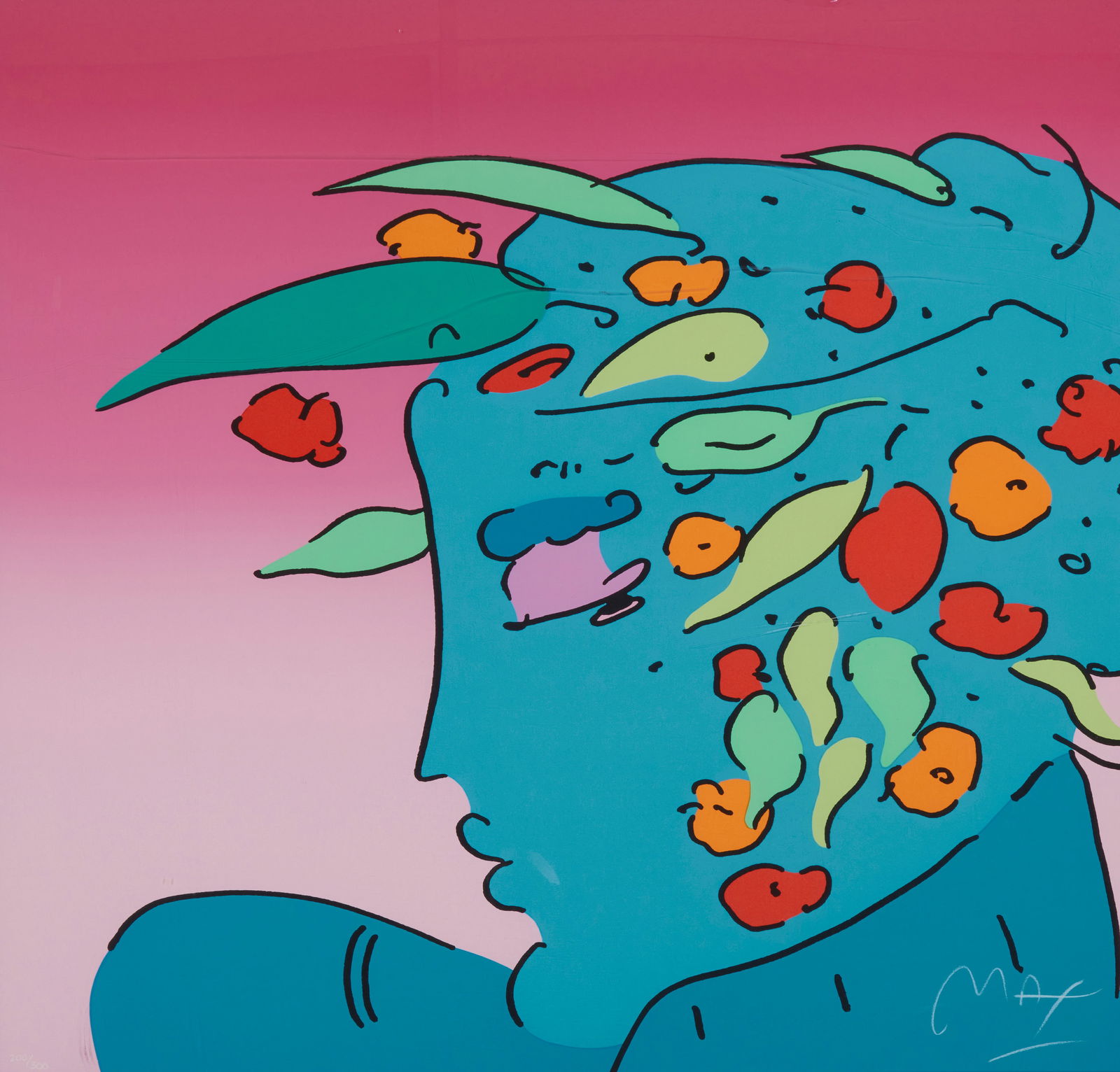 Peter Max (b. 1937), "Blue Lady Planet," 1999 (1 of 6)