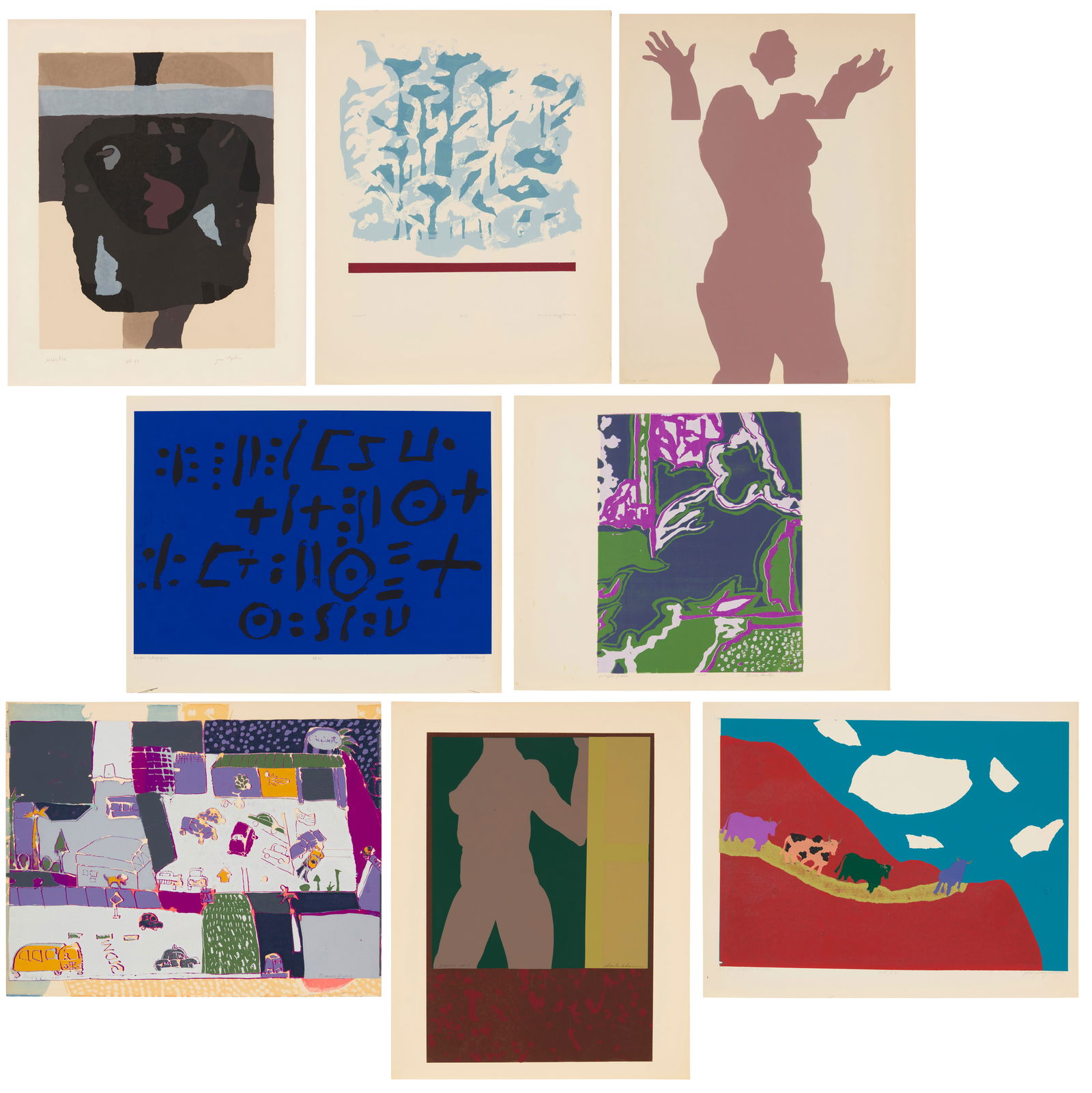 A group of eight screenprints by various late 20th century artists (1 of 20)