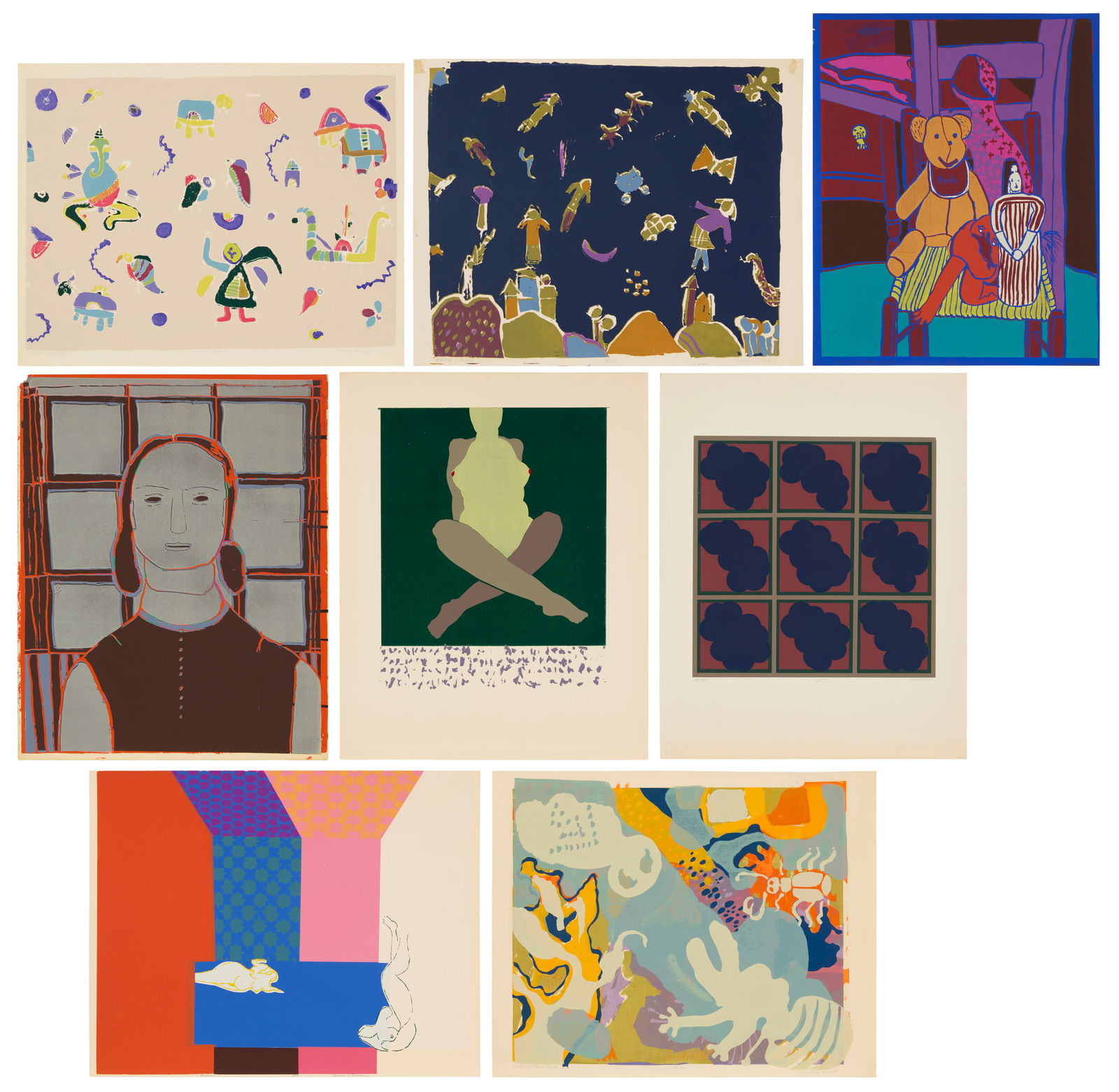 A group of eight screenprints by various late 20th century artists (1 of 20)