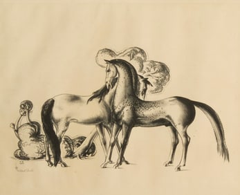 Millard Sheets (1907-1989), "Two Horses," 1936
