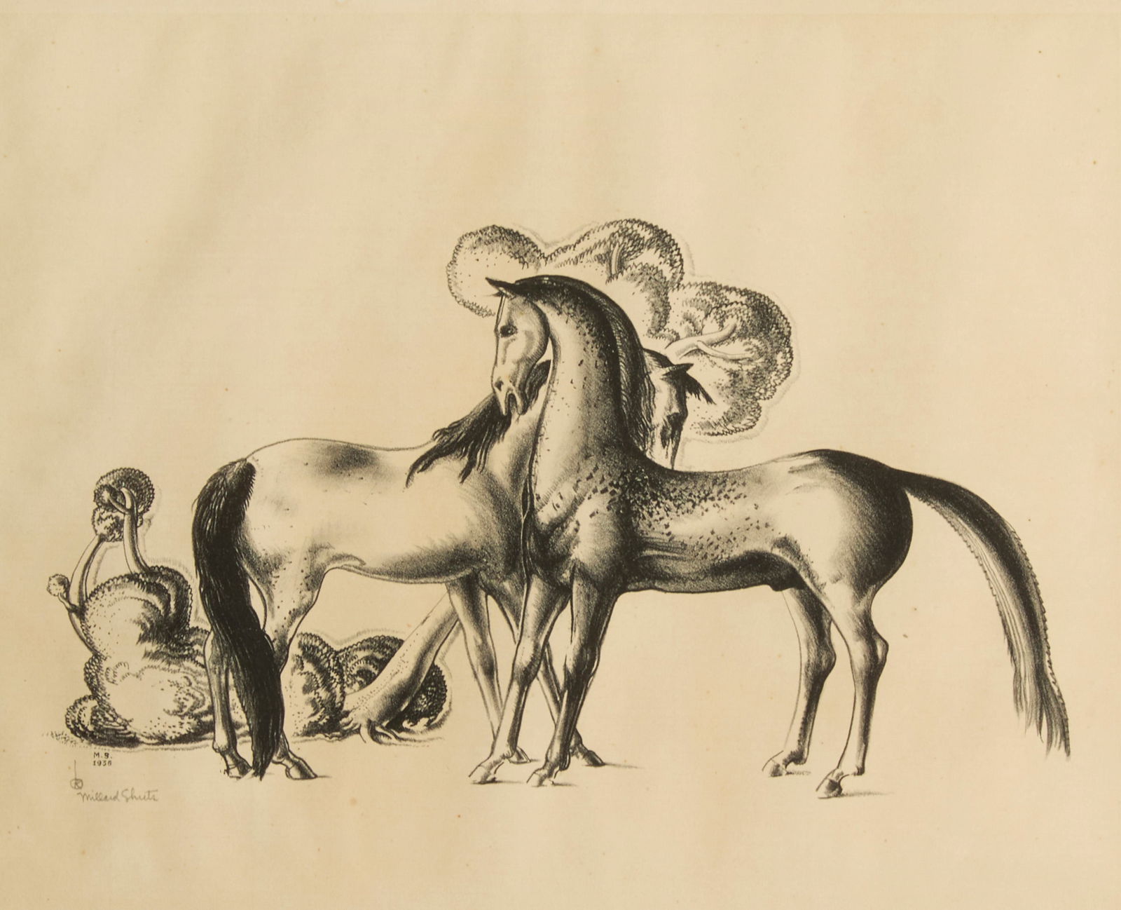 Millard Sheets (1907-1989), "Two Horses," 1936 (1 of 5)