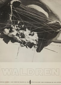 An exhibition poster for "Waldren: Dwan Gallery, Los Angeles, March 1-March 26, 1964"
