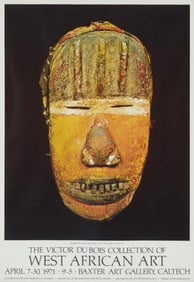 An exhibition poster for "The Victor Du Bois Collection of West African Art, Baxter Art Gallery,