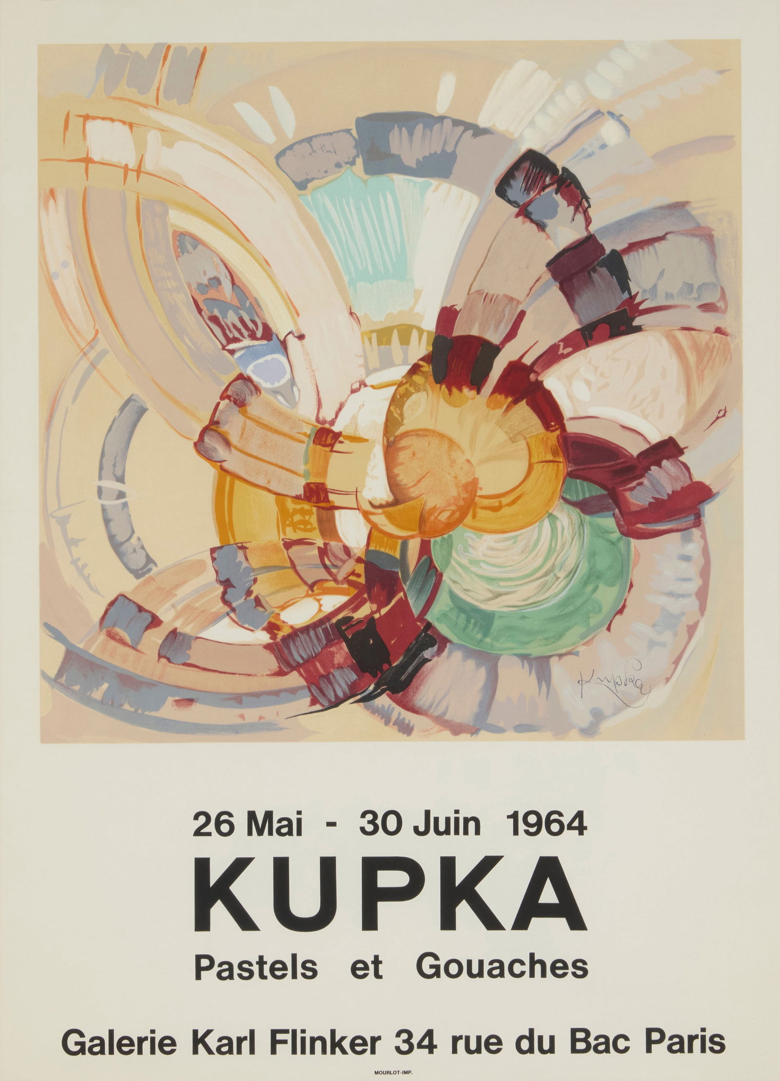 After Franti...ek Kupka (1871-1957), An exhibition poster for "Kupka: Pastels et Gouaches, Galerie (1 of 4)