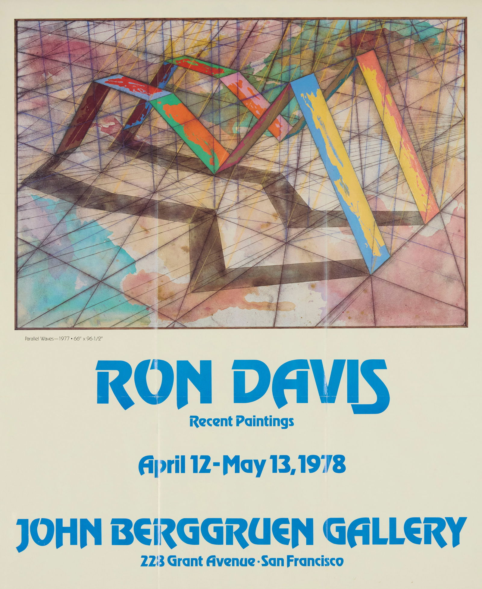 After Ronald Davis (b. 1937), An exhibition poster for "Ron Davis: Recent Paintings, April 12-May (1 of 4)