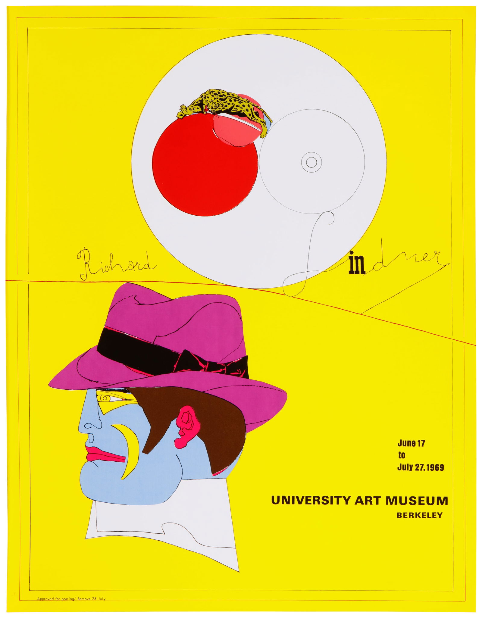 Richard Lindner (1901-1978), "Richard Lindner: University Art Museum, Berkeley," 1969: Richard Lindner(1901-1978)"Richard Lindner: University Art Museum, Berkeley," 1969Screenprint in colors on paperFrom the edition of unknown size (there was also a signed and numbered edition of 200)Un