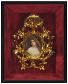 A late 19th/early 20th century German porcelain miniature portrait