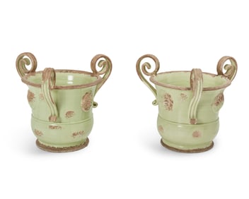 A pair of Arte Italica ceramic jardinieres