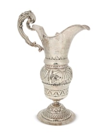 A Continental silver-plated ewer