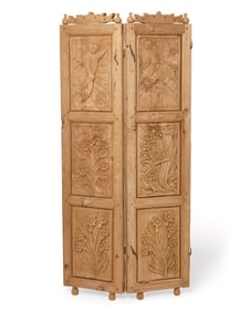 Two Mexican carved wood doors