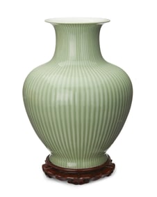 A Chinese celadon glazed ceramic vase