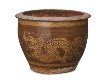 An Asian ceramic jardiniere