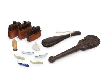 A group of Asian decorative items