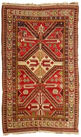 A geometric area rug