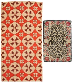 Two Modern hooked rugs