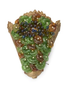 A Venetian glass-mounted metal sconce
