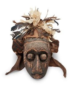 A Congolese carved wood dance mask