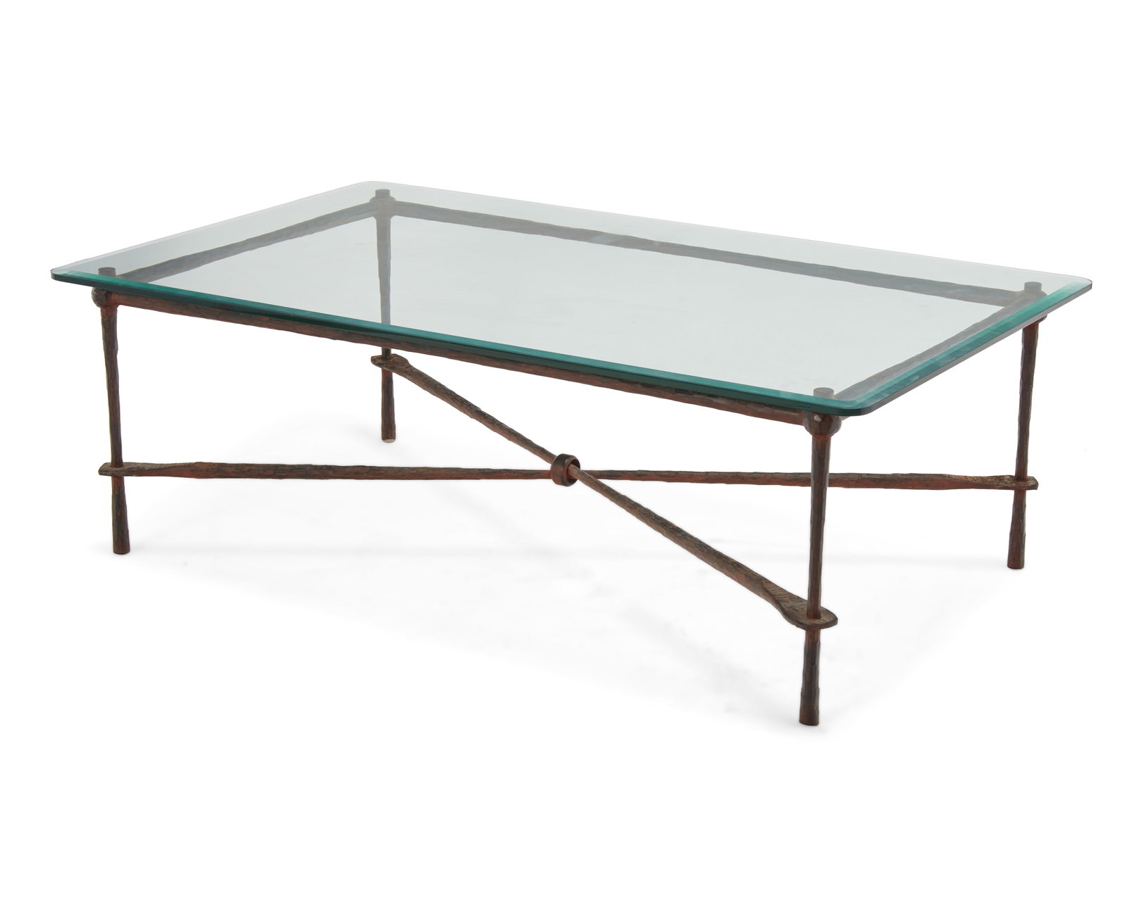 A Modern cast iron and glass coffee table (1 of 7)