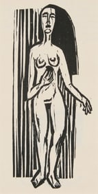 Ernst Ludwig Kirchner (1880-1938), Standing nude (an illustration from an unidentified publication),