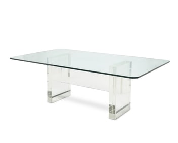 Gary Strutin (b. 1938), A Modern Lucite and glass table for Plastic Works, circa 1980s