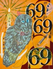 Lari Pittman (b. 1952), "Existential and Needy," 1991
