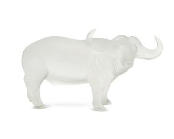 A Lalique glass 'Nam' water buffalo