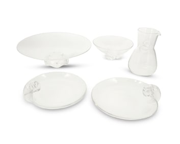 A group of Steuben glass table items