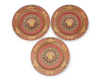 Three Versace Rosenthal porcelain 'Medusa' chargers