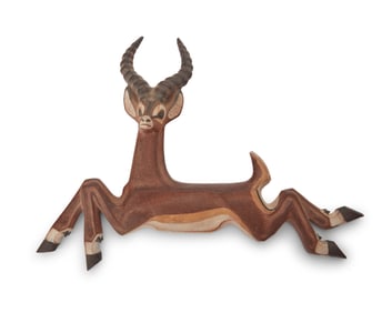 Betty Davenport Ford (b. 1924), A glazed stoneware figure of an African gazelle, late 20th/early