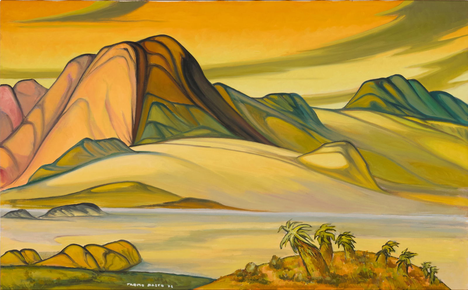 Tarmo Pasto (1906-1986), Landscape with hills, 1976: Tarmo Pasto(1906-1986)Landscape with hills, 1976Oil on canvasSigned and dated lower left: Tarmo Pasto 7630" H x 48" W Provenance:Estate of the artistOther Notes:Tarmo Pas