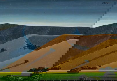 Robert Shafer (b. 1934), Oak trees on rolling hills