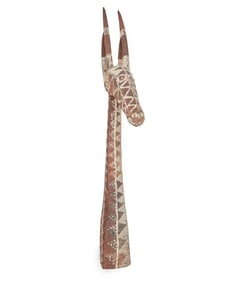 An African Burkina Faso carved wood figural headdress