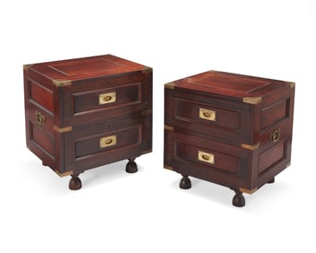 A pair of M. Hayat Brothers rosewood nightstands