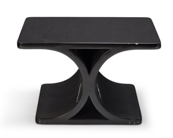 A Karl Springer-style lacquered wood side table