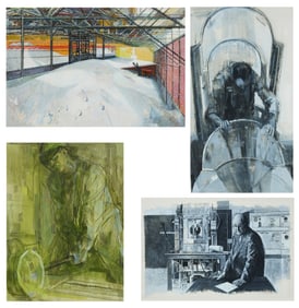 A group of Mario Armond Zamparelli (1921-2012) Industrial/ aeronautical artwork