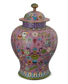 A Chinese cloisonne ginger jar